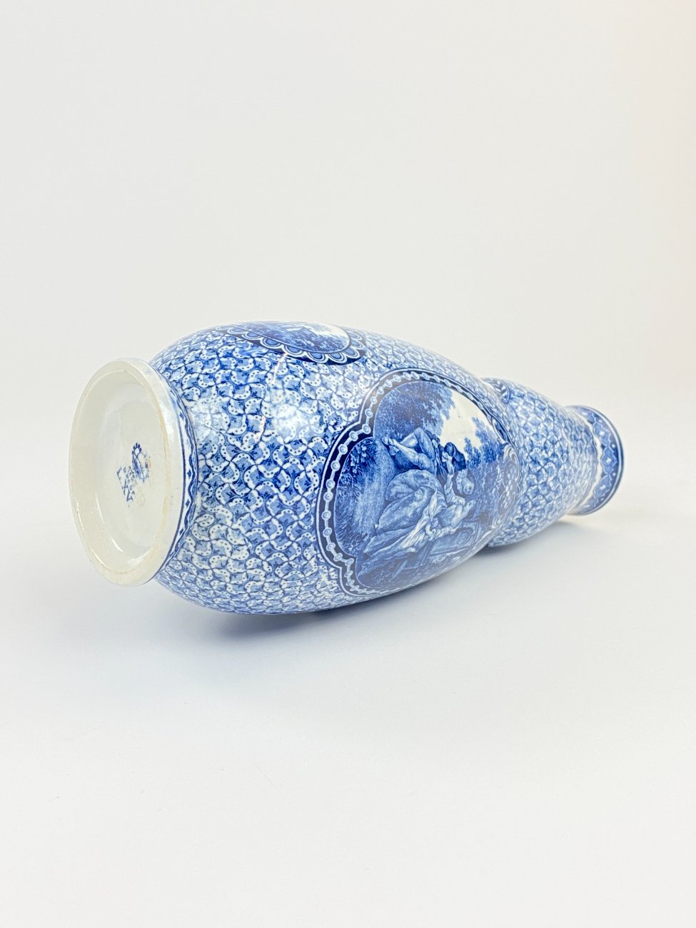 DN0197-vazos-ir-asociai-11 Keramikinės Franz Anton Mehlem vazos 2 vnt. komplektas 10,5×10,5×25,5 cm