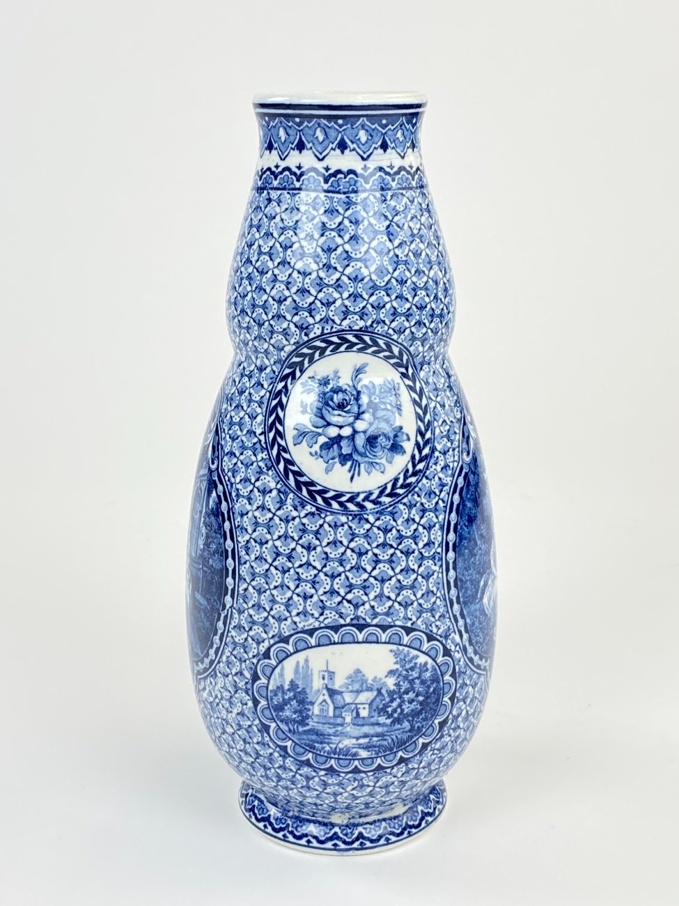 DN0197-vazos-ir-asociai-4 Keramikinės Franz Anton Mehlem vazos 2 vnt. komplektas 10,5×10,5×25,5 cm