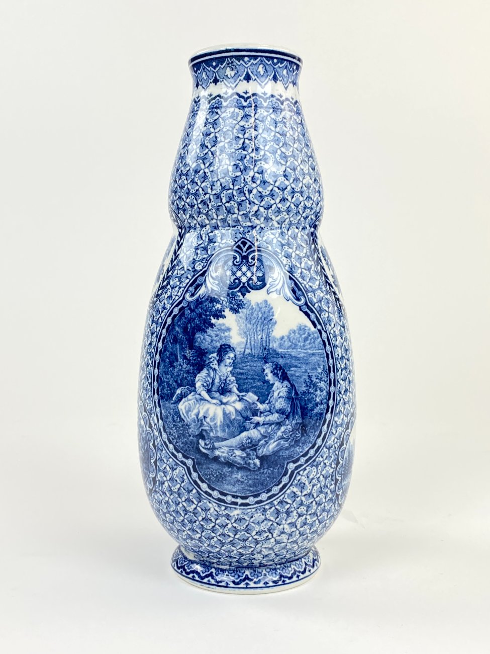 DN0197-vazos-ir-asociai-7 Keramikinės Franz Anton Mehlem vazos 2 vnt. komplektas 10,5×10,5×25,5 cm