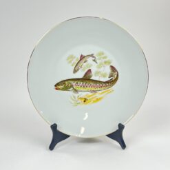 Porcelianinė Mitterteich Bavaria lėkštė su žuvų atvaizdu 24,5x24,5x3 cm