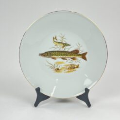 Porcelianinė Mitterteich Bavaria lėkštė su žuvų atvaizdu 24,5x24,5x3 cm