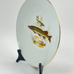 Porcelianinė Mitterteich Bavaria lėkštė su žuvų atvaizdu 24,5×24,5×3 cm