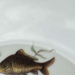 Porcelianinė Mitterteich Bavaria lėkštė su žuvų atvaizdu 24,5×24,5×3 cm