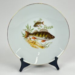 Porcelianinė Mitterteich Bavaria lėkštė su žuvų atvaizdu 24,5x24,5x3 cm