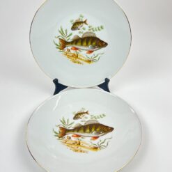Porcelianinė Mitterteich Bavaria lėkštė su žuvų atvaizdu 24,5×24,5×3 cm
