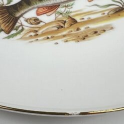 Porcelianinė Mitterteich Bavaria lėkštė su žuvų atvaizdu 24,5×24,5×3 cm