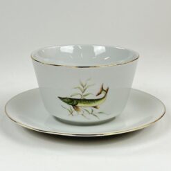 Porcelianinė Winterling Bavaria padažinė su žuvų atvaizdais 18x18x7,5 cm