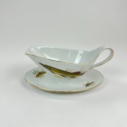 Porcelianinė Mitterteich Bavaria padažinė su žuvų atvaizdais 15×22,5×10 cm