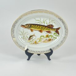 Veritable Porcelaine serviravimo lėkštė su žuvų atvaizdu 26,5x34,5x3,5 cm