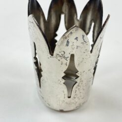 Sidabruoto metalo laikiklis su stiklo taurele 50 ml 6,5×6,5×10,5 cm