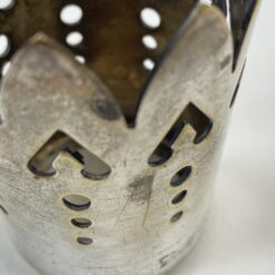 Sidabruoto metalo laikiklis su stiklo taurele 110 ml 7x7x11 cm