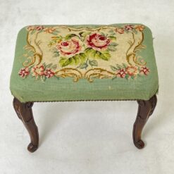 Ąžuolinis pufas su gobelenu restauracijai 38.5x58x47 cm