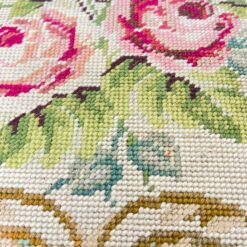 Ąžuolinis pufas su gobelenu restauracijai 38.5x58x47 cm