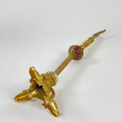 Žalvarinė pastatoma dekoracija su akmens detalėmis 16x16x67,5 cm