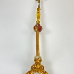 Žalvarinė pastatoma dekoracija su akmens detalėmis 16x16x67,5 cm