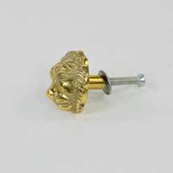 Žalvarinė baldo rankenėlė "Liūto galva" 3,5x3x3,5 cm