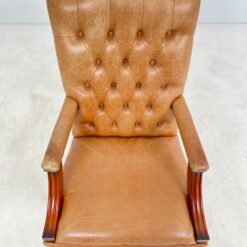 Raudonmedžio rėmo darbo krėslas su oda 77x77x113 cm, 56 cm