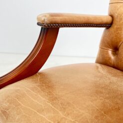 Raudonmedžio rėmo darbo krėslas su oda 77x77x113 cm, 56 cm