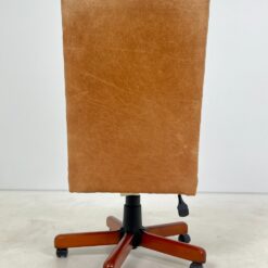 Raudonmedžio rėmo darbo krėslas su oda 77x77x113 cm, 56 cm