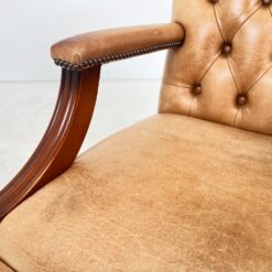 Raudonmedžio rėmo darbo krėslas su oda 77x77x113 cm, 56 cm