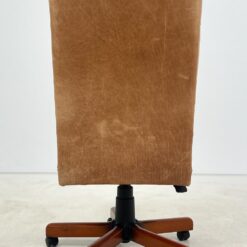 Raudonmedžio rėmo darbo krėslas su oda 77x77x113 cm, 56 cm