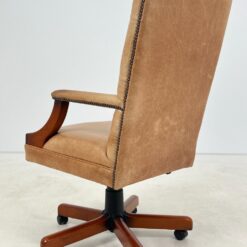 Raudonmedžio rėmo darbo krėslas su oda 77x77x113 cm, 56 cm