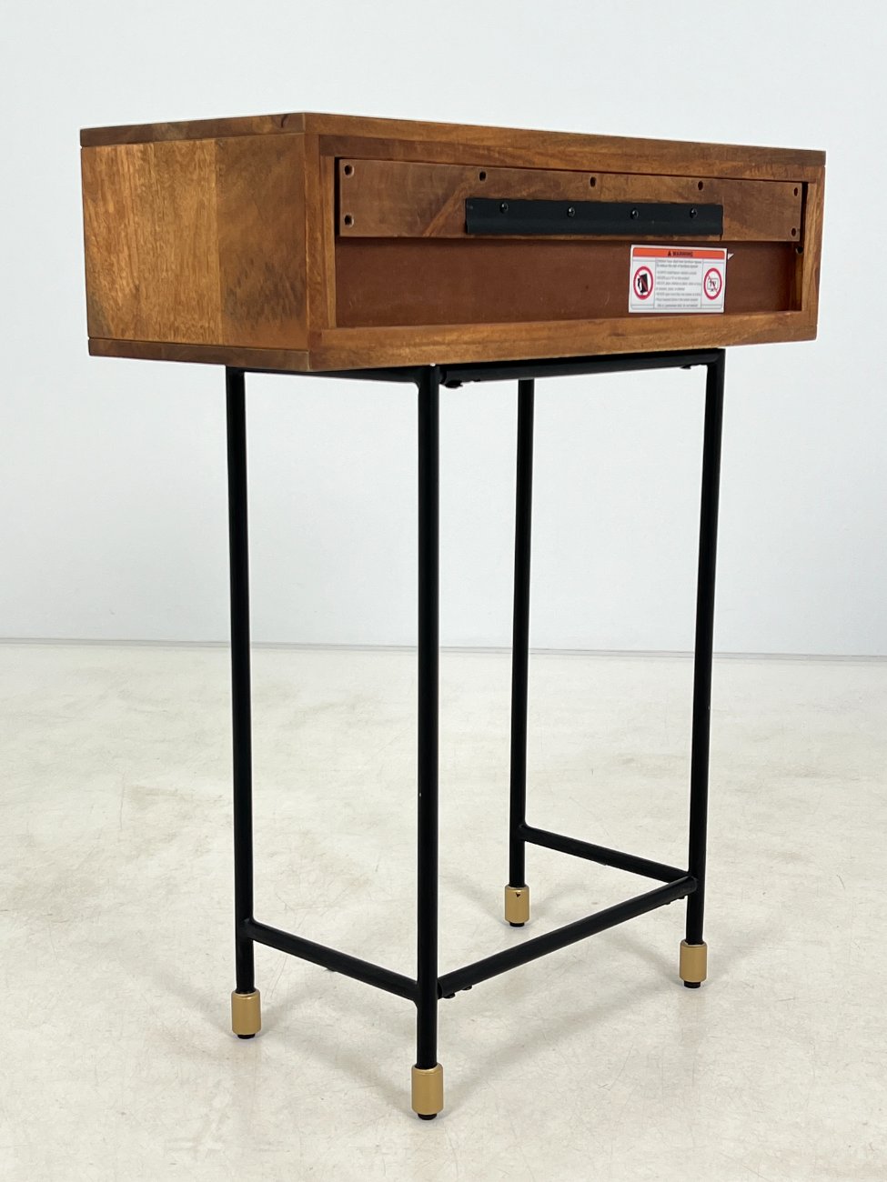 HL0170-stalai-10 Moderni mango medžio konsolė su dviejais stalčiais 32×75,5×91,5 cm