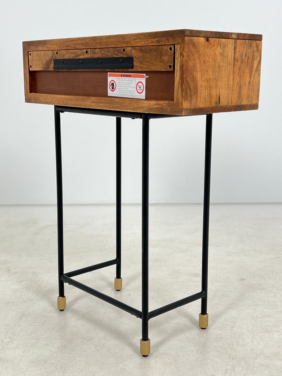 HL0170-stalai-11 Moderni mango medžio konsolė su dviejais stalčiais 32×75,5×91,5 cm