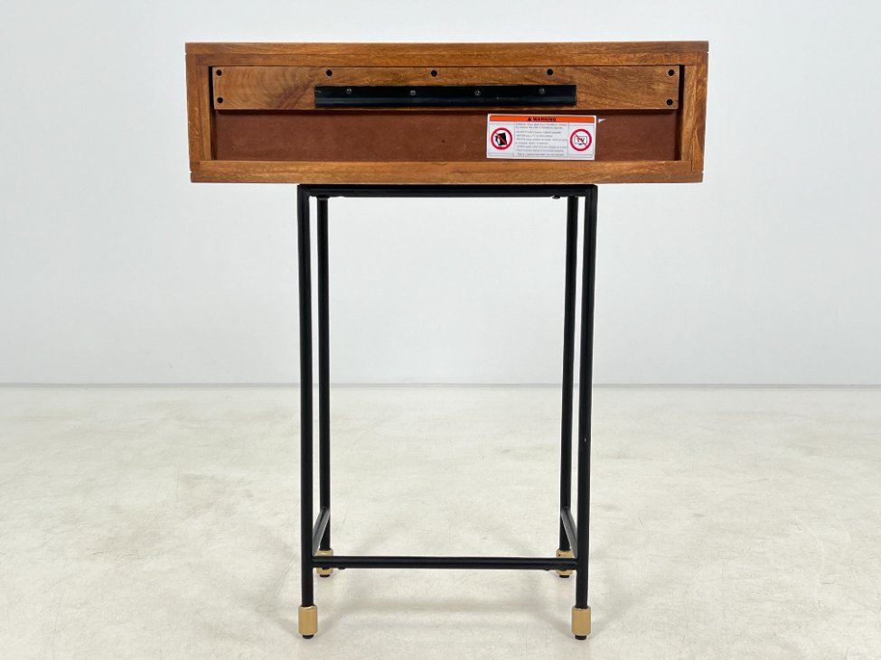 HL0170-stalai-9 Moderni mango medžio konsolė su dviejais stalčiais 32×75,5×91,5 cm