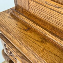 Ilga drožinėta dviejų dalių ąžuolinė komoda 55x250x159 cm