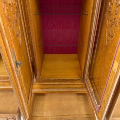 Ilga drožinėta dviejų dalių ąžuolinė komoda 55x250x159 cm