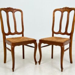 Ąžuolo kėdės su šiaudų sėdimosiomis 2 vnt. komplektas 53x46x98 cm, 45 cm