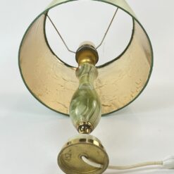 Stalinis žalvario ir onikso šviestuvas žalsvos spalvos gaubtu 31x31x51 cm