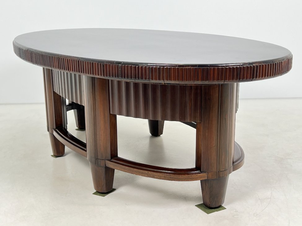 HN1006-stalai-4 Art deco riešutmedžio valgomojo stalas 125,5x212x74 cm