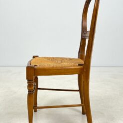 Riešutmedžio kėdė su pinta šiaudine sėdimąja dalimi 46x46x93 cm, 44 cm