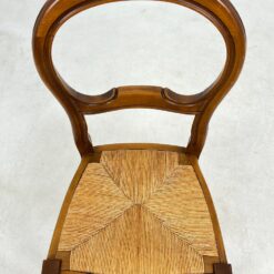 Riešutmedžio kėdė su pinta šiaudine sėdimąja dalimi 46x46x93 cm, 44 cm