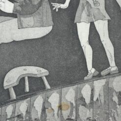 Grafikos darbas mediniame rėme 1,5×34,5×49 cm