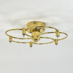 Žalvarinis pakabinamas penkių šakų šviestuvas 40x40x12 cm