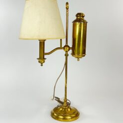 Žalvarinis reguliuojamo aukščio stalinis šviestuvas 23x35x55,5(+11) cm