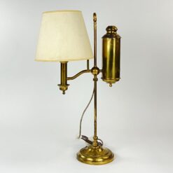 Žalvarinis reguliuojamo aukščio stalinis šviestuvas 23x35x55,5(+11) cm