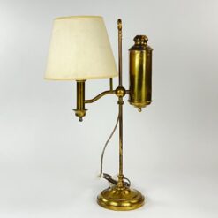 Žalvarinis reguliuojamo aukščio stalinis šviestuvas 23x35x55,5(+11) cm