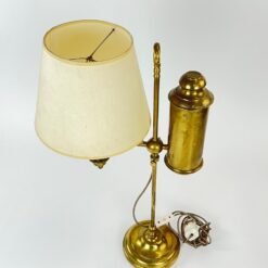 Žalvarinis reguliuojamo aukščio stalinis šviestuvas 23x35x55,5(+11) cm