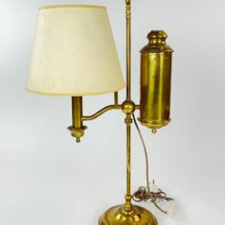 Žalvarinis reguliuojamo aukščio stalinis šviestuvas 23x35x55,5(+11) cm