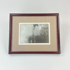 Migloto gamtos peizažo printas mediniame rėme su stiklu 2×32,5×40 cm