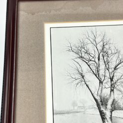 Žiemos peizažo printas mediniame rėme su stiklu 2×32,5×40 cm