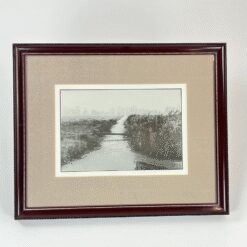 Gamtos peizažo printas mediniame rėme su stiklu 2x40x32,5 cm