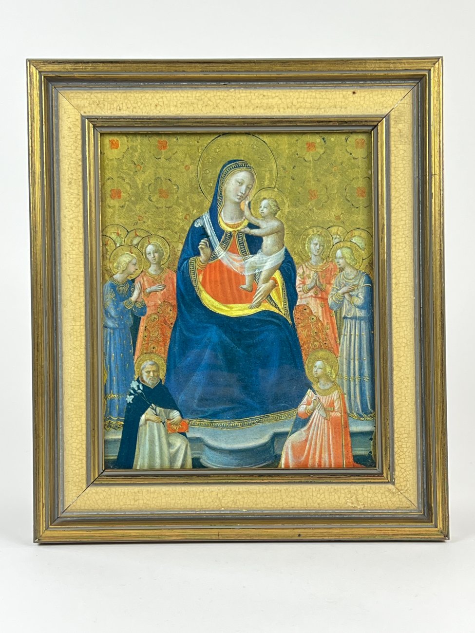 HN1128-religines-skulpturos-ir-paveikslai-1 Fra Angelico darbo “Madonna and Child” printas rėme 3×28,5×33,5 cm