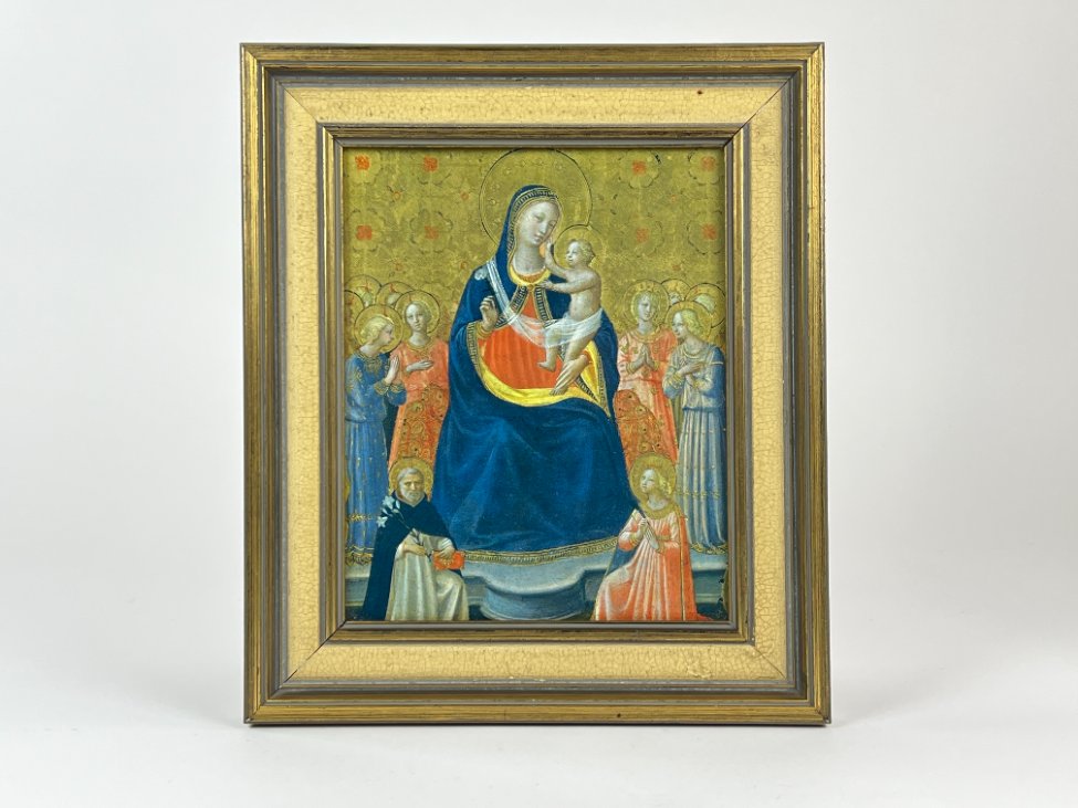 HN1128-religines-skulpturos-ir-paveikslai-2 Fra Angelico darbo “Madonna and Child” printas rėme 3×28,5×33,5 cm