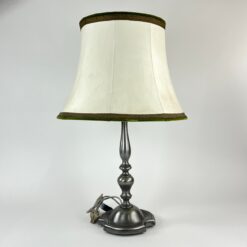 Alavinis stalinis šviestuvas šviesiu eko odos gaubtu 46x46x75 cm