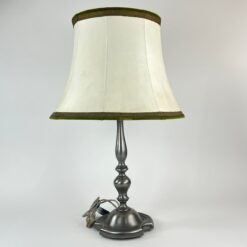 Alavinis stalinis šviestuvas šviesiu eko odos gaubtu 46x46x75 cm